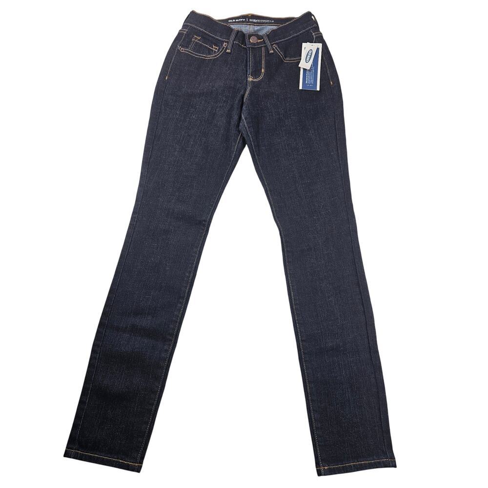 NWT old navy 00 SHORT curvy profile mid rise dark wash jeans straight casual NEW